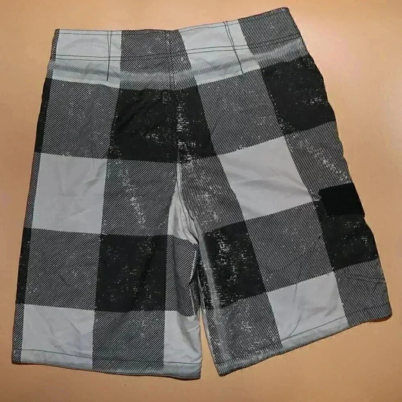Blue Sol Gray Black Geometric Swim Trunks Size 34 Summer Beach Board Shorts - Picture 2 of 3